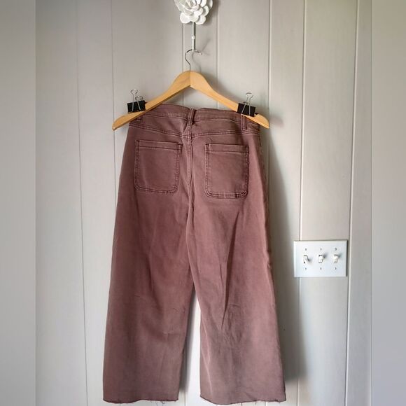 Sugar Magnolia Light Brown Wide-Leg Distressed Jeans Size Medium - Picture 2 of 7